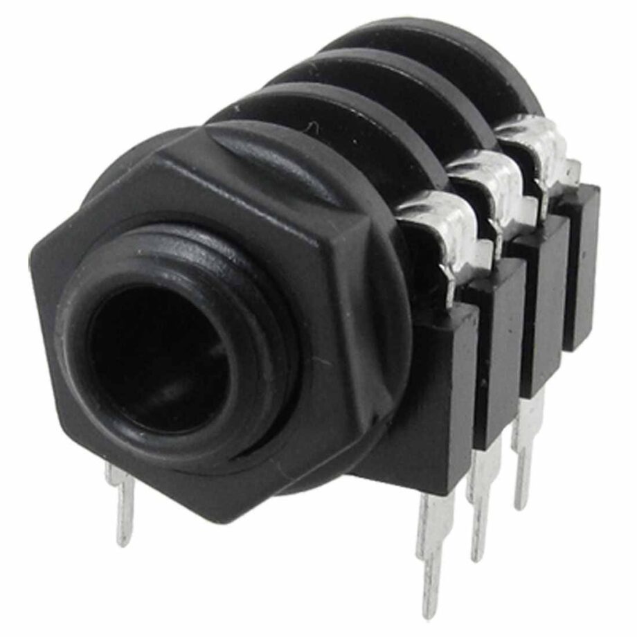 CONECTOR JACK 6.5mm STEREO P/CI CON CORTE IZQUIERDO PLASTICO JK-6560A