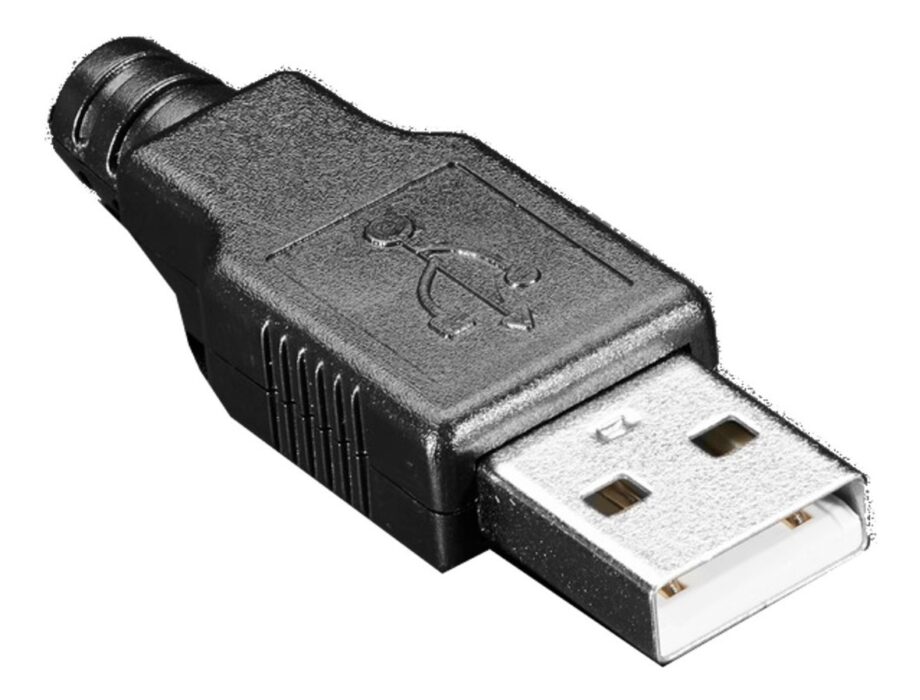 CONECTOR USB TIPO A" MACHO P/CABLE CON CARCAZA PLASTICA 5#
