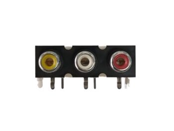 CONECTOR JACK TRIPLE RCA HORIZONTAL P/CI