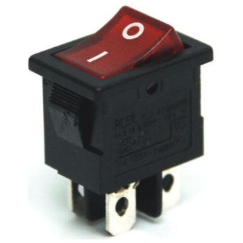 LLAVE TECLA DOBLE ON-OFF 3A 250V c/LUZ 4PATAS 2POLOS