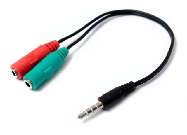 CABLE PLUG 3.5mm A 2 JACK 3.5mm 4 CONTACTOS 5#