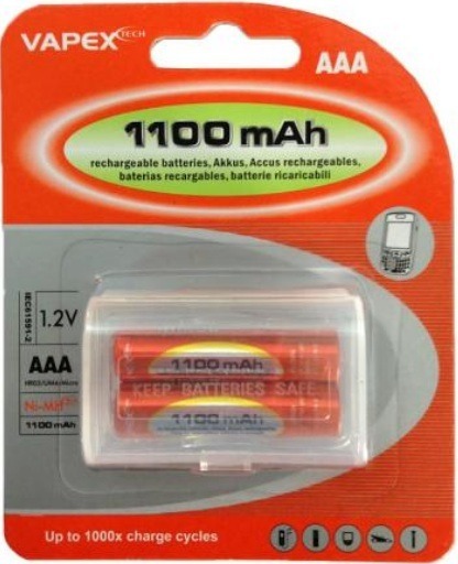 PILA AAA RECARGABLE BLISTER X 2 VAPEX 1100mah