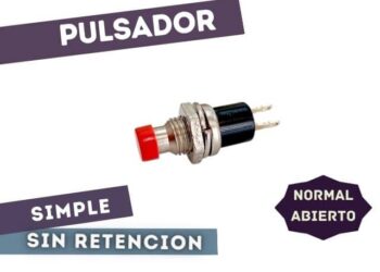 PULSADOR NORMAL ABIERTO SIMPLE 1A 250V ROJO D=7mm