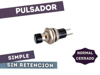 PULSADOR NORMAL CERRADO SIMPLE 1A 250V NEGRO D=7mm