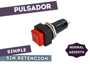 PULS-12NA/R PULSADOR NA SIMPLE 1A 250V ROJO D=12mm