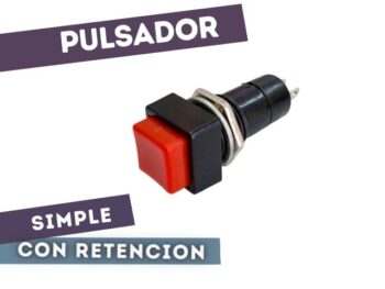 PULSADOR RETENIDO SIMPLE ROJO 1A 250V D=12mm