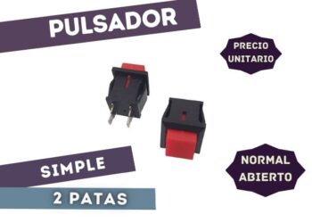 PULSADOR NA SIMPLE 1A 250V 14X14mm ROJO