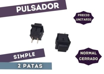 PULSADOR NC SIMPLE 1A 250V 14X14mm NEGRO