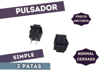 PULSADOR NC SIMPLE 1A 250V 14X14mm NEGRO