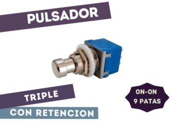 PULSADOR RETENIDO TRIPLE 3PDT ON-ON 9P ##