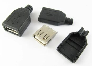 CONECTOR USB TIPO A" HEMBRA p/CABLE CON CARCAZA PLASTICA 5#"