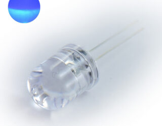 LED 10mm AZUL Alta Efic. W. Clear 5500mcd 25°