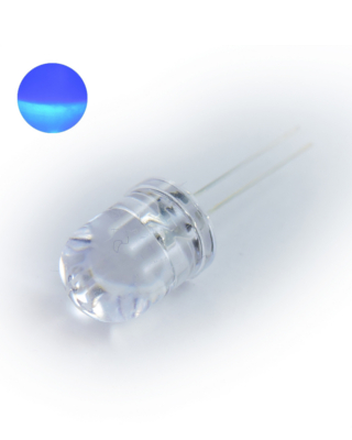 LED 10mm AZUL Alta Efic. W. Clear 5500mcd 25°