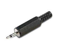 CONECTOR PLUG 2.5mm MONO PLASTICO c/COLITA FLEXIBLE
