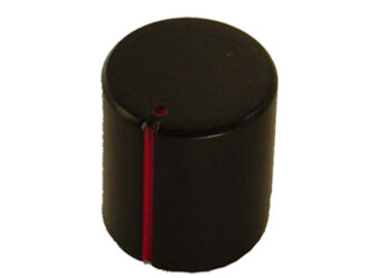 PERILLA p/EJE ESTRIADO NEGRA CON LINEA ROJA (D=18, H=20)