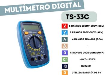 MULTIMETRO DIGITAL PRONEXT C/TEMPERATURA MODELO TS-33C
