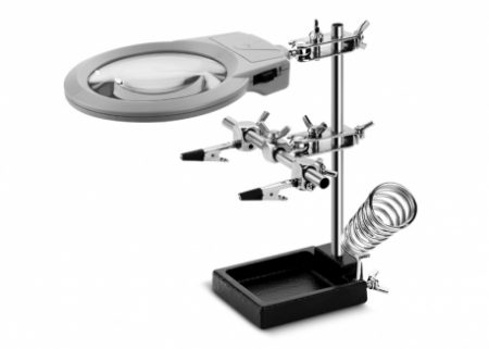 SOPORTE MULTIPROPOSITO CON LUPA GRANDE E ILUMINACION 025-3043