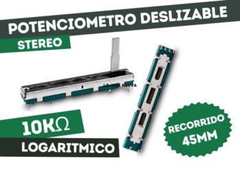 LO-1001 POTENCIOMETRO DESLIZABLE LOG 45MM STEREO 10K LOG CONSOLA