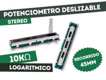 LO-1001 POTENCIOMETRO DESLIZABLE LOG 45MM STEREO 10K LOG CONSOLA