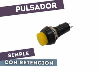 PULSADOR RETENIDO SIMPLE 1A 250V AMARILLO D=12mm ##