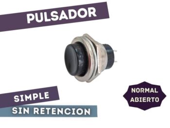 PULSADOR NORMAL ABIERTO SIMPLE REDONDO NEGRO 250V 3A