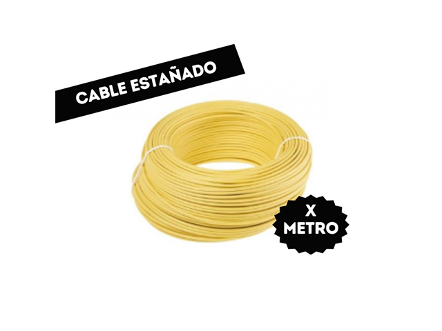 CABLE ESTAÑADO POR METRO AMARILLO PARA CONEXIONADO 1X0.25mm