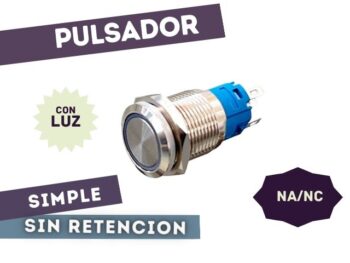 PULSADOR NORMAL ABIERTO/ NORMAL CERRADO CON LUZ 110V-220V METALICO