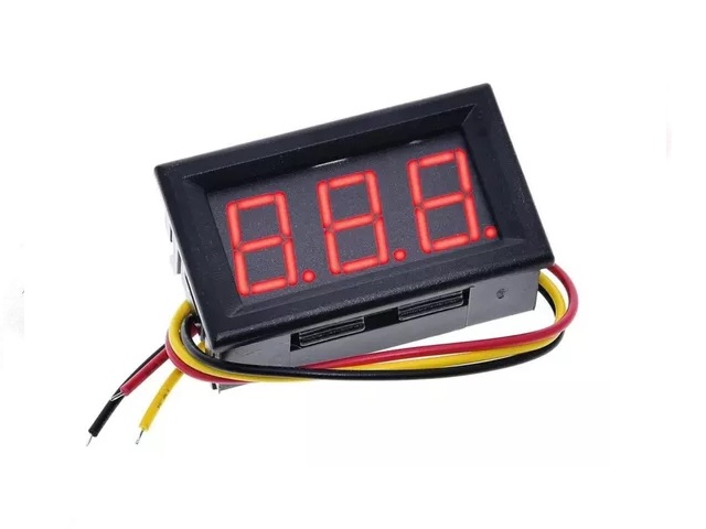 VOLTIMETRO DE PANEL 3 CABLES 0 - 30V ROJO