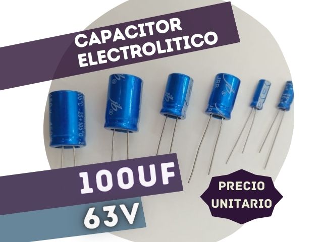 CAPACITOR ELECTROLITICO RADIAL 100UF 63V (8x16mm)