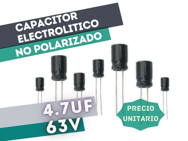 CAPACITOR ELECTROLITICO RADIAL 4.7UF 63V BIPOLAR