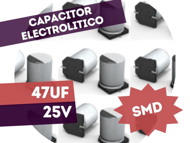 CAPACITOR ELECTROLITICO 47UF 25V SMD (6.3X5.4mm)
