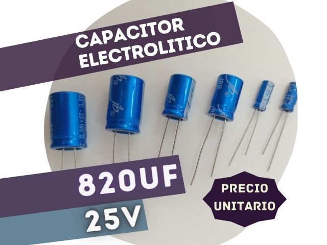 CAPACITOR ELECTROLITICO RADIAL 820UF 25V 105°