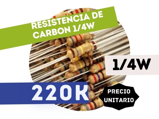 CR25 RESISTENCIA 220K 1/4W CARBON 5%