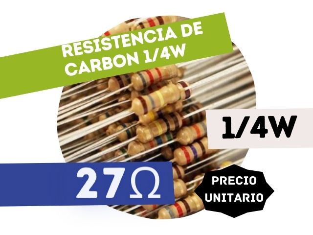 CR25 RESISTENCIA 27E 1/4W CARBON 5%