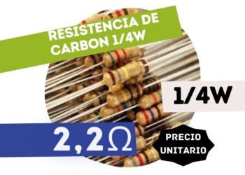 CR25 RESISTENCIA 2E2 1/4W CARBON 5%