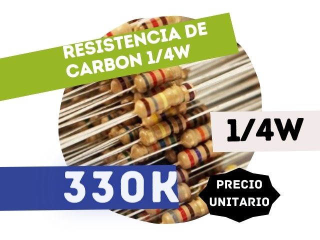CR25 RESISTENCIA 330K 1/4W CARBON 5%
