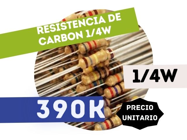 CR25 RESISTENCIA 390K 1/4W CARBON 5%