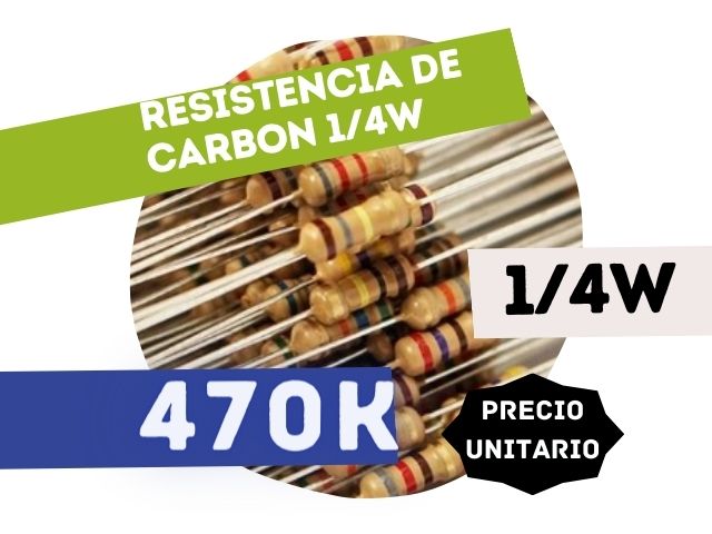 CR25 RESISTENCIA 470K 1/4W CARBON 5%