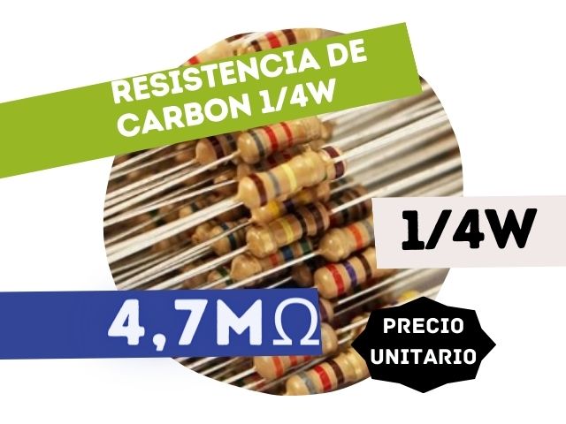 CR25 RESISTENCIA 4M7 1/4W CARBON 5%