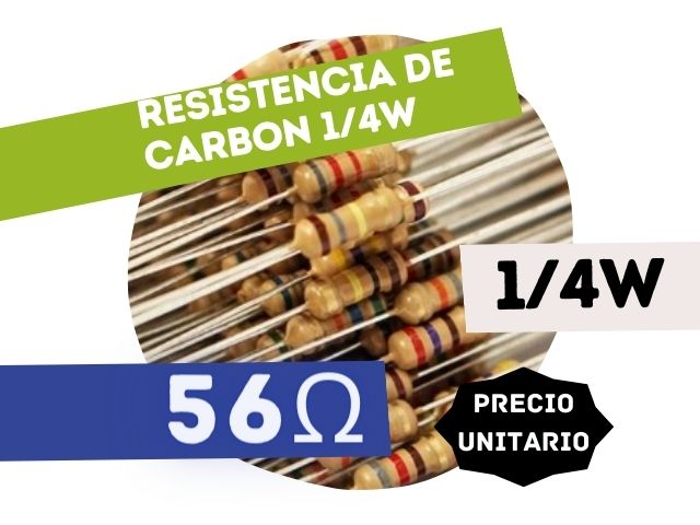 CR25 RESISTENCIA 56E 1/4W CARBON 5%