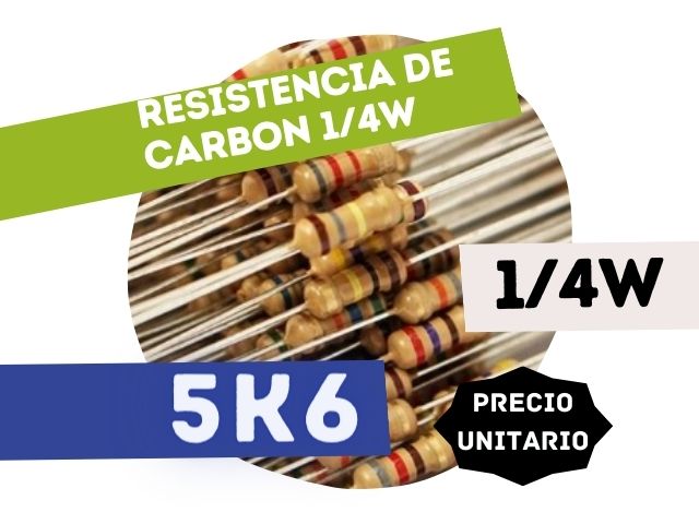 CR25 RESISTENCIA 5K6 1/4W CARBON 5%