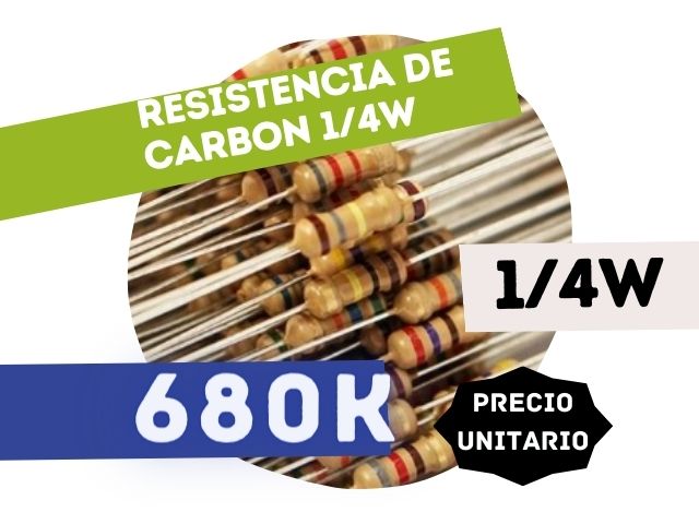 CR25 RESISTENCIA 680K 1/4W CARBON 5%