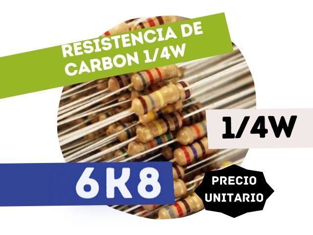 CR25 RESISTENCIA 6K8 1/4W CARBON 5%