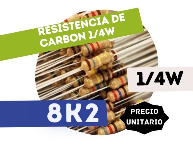 CR25 RESISTENCIA 8K2 1/4W CARBON 5%
