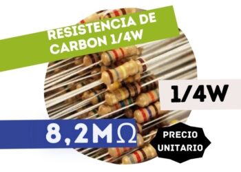 CR25 RESISTENCIA 8M2 1/4W CARBON 5%