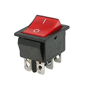 LLAVE TECLA DOBLE ON-ON C/LUZ 15A 250V (22x25x18)