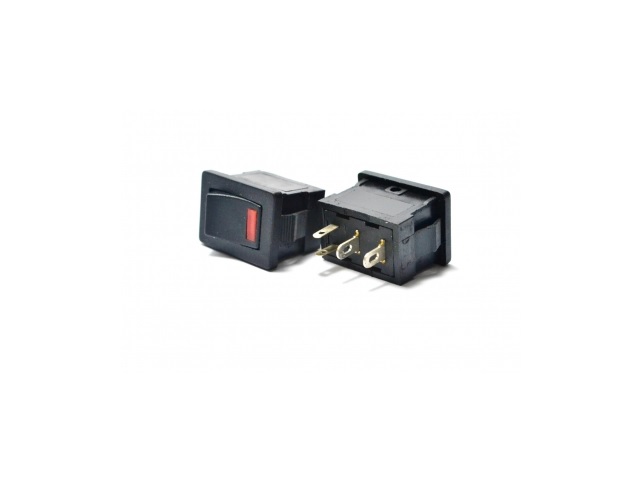 LLAVE TECLA SIMPLE ON-OFF 3A 250V (c/LUZ 2V) (12X19X13)