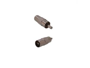 ADAPTADOR CONECTOR F MACHO / RCA MACHO