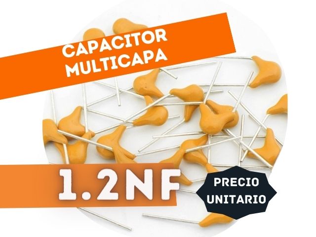 CAPACITOR MULTICAPA 1.2NF X7R +/-10% 50V P=2.54
