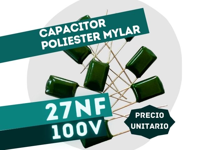 CAPACITOR POLIESTER MYLAR 27NF x 100V